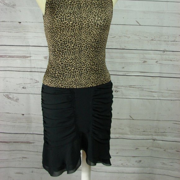 Black Ruched Ruffle Edged Skirt Sz 8 - Picture 2 of 15